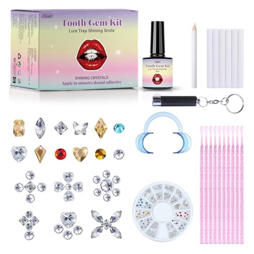 Tseriact Zahnschmuck, DIY Zahnstein Schmuck Set, Shinning Tooth Gem kit Schmuck Zubehör mit 120* Kristalle für Für Party Daliy Leben, Zahnschmuck Kleber (Serie B) von Tseriact