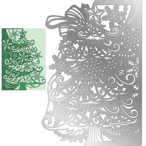 Tsffae 1 Stück Weihnachtsbaum Stanzteile Metall Weihnachtsbaum Stanzform Prägeschablone Vorlage Für Die Kartenherstellung DIY Scrapbook Album Dekor von Tsffae