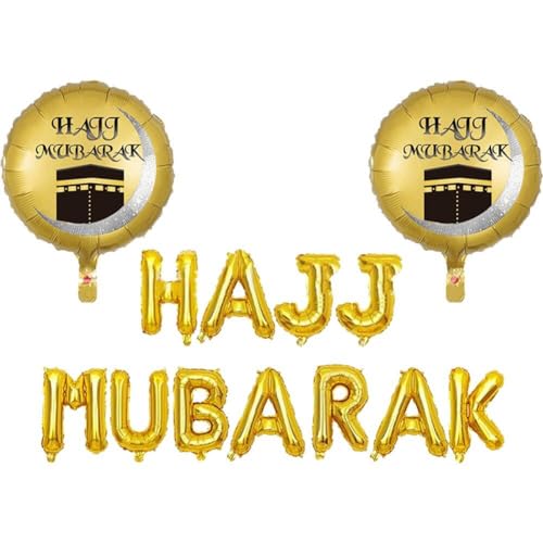 Tsffae 18inch Eid Mubarak Folienballons Set Muslim Islam Party Decoration Supplies Hajj Mubarak Kinder Geschenk aufblasbare Spielzeuge von Tsffae