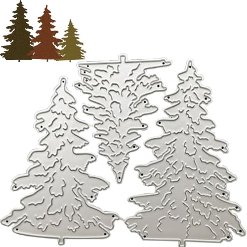 Tsffae 3 Teile/Satz Weihnachtsbaum Stanzformen Metall Weihnachtsbaum Stanzform Prägeschablone Vorlage Für DIY Sammelalbum Kartenherstellung Album Papier Dekor von Tsffae