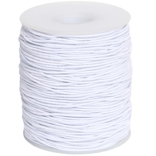 100 m Elastisches Faden für Armbänder, 1 mm Gummiband für Armbänder, Elastisches Band für Perlen,Thread Bead Cord Dehnbarer Faden für Halsketten Perlenbasteln Geflochtenes Haar (Weiß) von Tssnlur