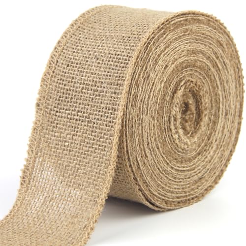 Juteband 6 cm breit, 10 m Natur Geschenkband, Vintage Sackleinenban Burlap Band für Hochzeitsdekoration, Geschenkverpackung und Bastelarbeiten (6 cm) von Tssnlur