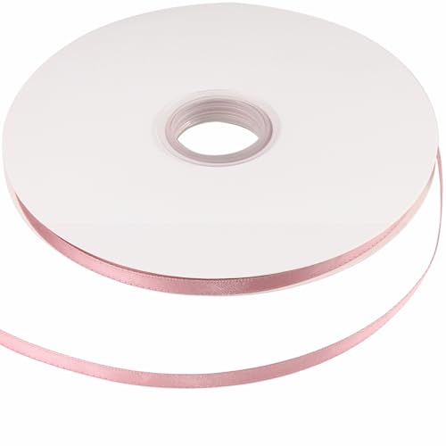 Satinband 6 mm x 90 Meter, Dekoration Geschenkband, Stoff Seidenband für DIY Kunst, Kunsthandwerk, Geschenkverpackung, Schleifen, Hochzeitsdekoration Gift (Sweet Pink) von Tssnlur