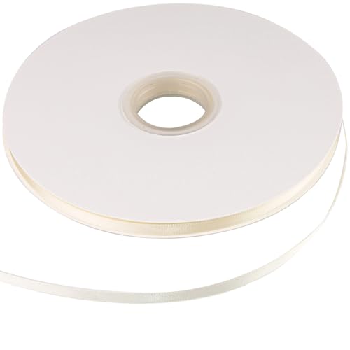 Satinband 6 mm x 90 Meter, Dekoration Geschenkband, Stoff Seidenband für DIY Kunst, Kunsthandwerk, Geschenkverpackung, Schleifen, Hochzeitsdekoration for Gift (Cream White) von Tssnlur