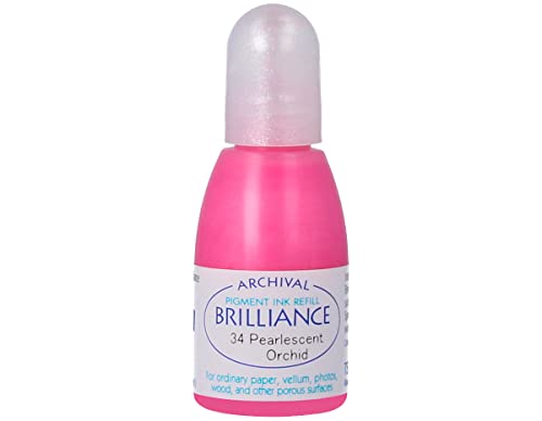 Tsukineko Refill Nachfülltinte-15 ml-Rosa, Orchid-Zubehör Reinker für Brilliance Stempelkissen, Pink, 2,8 x 2,8 x 7,2 cm von Tsukineko