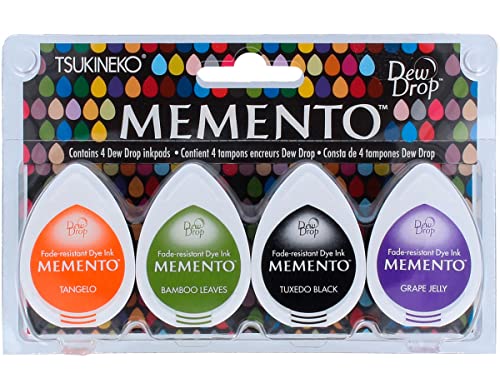 Tsukineko Jelly Beans Memento Dew Drop Dye Inkpads 4/Pkg MD-100-8 von Tsukineko