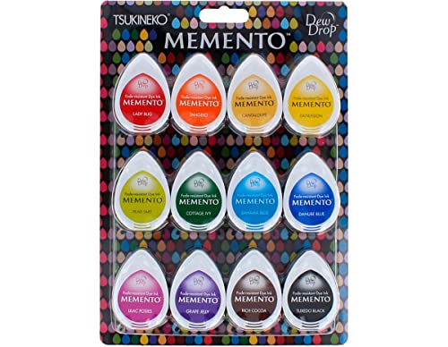 Tsukineko Memento Dew Drop Dye Ink Pads 12/Pkg-Gum Drops, Yellow von Tsukineko