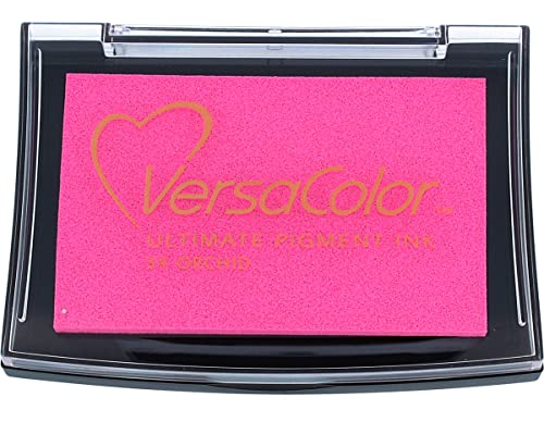 Tsukineko VersaColor Stempelkissen-Rosa, Orchid-Groß-Deckend, Wasserbasis-Wasserfest-Embossing, Pink, 9,9 x 6,8 x 1,9 cm von Tsukineko