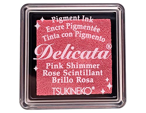 Tsukineko, Pink schimmernd Delicata Stempelkissen-Rosa, Shimmer-Klein-Wasserbasis, Wasserfest-Embossing, 3,4 x 3,4 x 2 cm von Tsukineko