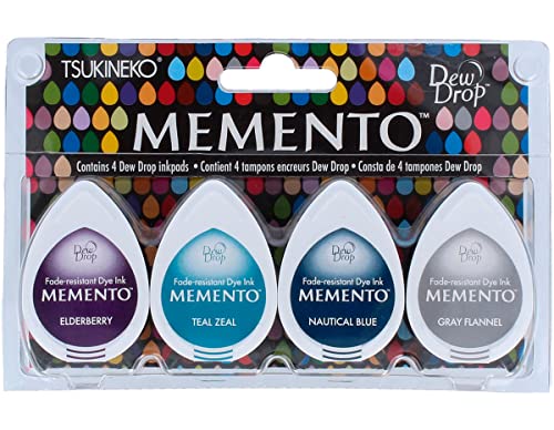 Tsukineko MD-100 bis 18 Memento Dew Drop Dye Stempelkissen 4-Pkg-Delphin-Spiel von Tsukineko