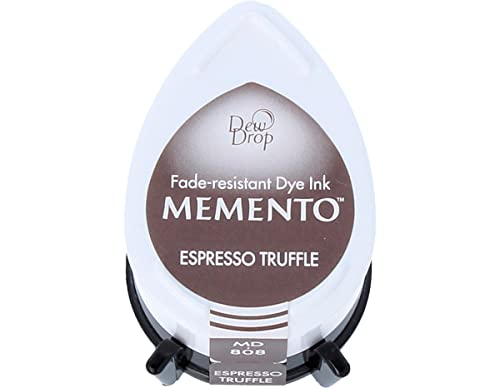 Tsukineko Memento Dew Drop Stempelkissen - Braun, Espresso Truffle - Klein - Undurchsichtig, Wasserfest, Beständig Gegen Ausbleichen - Embossing von Tsukineko