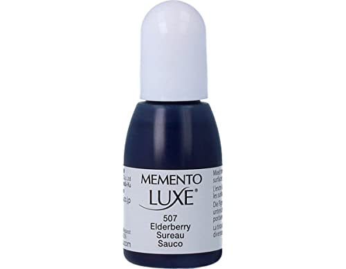 Tsukineko Memento Luxe Refill Nachfülltinte - 15 ml - Schwarz, Elderberry - Zubehör Reinker für VersaCraft Stempelkissen von Tsukineko