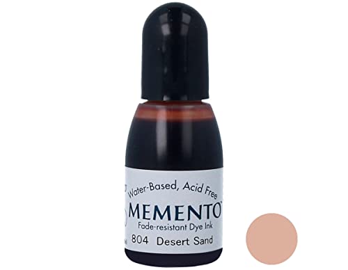 Tsukineko Memento REINKER Desert SND Refill Nachfülltinte-15 ml-Gelb, Zubehör Stempelkissen, Sand, Yellow, 2,4 x 2,4 x 6,6 cm von Tsukineko