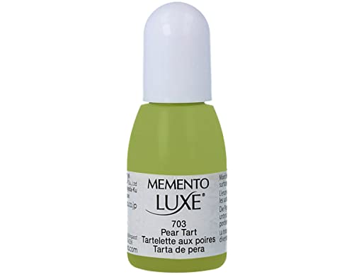 Tsukineko RL-000-703 Memento Luxe Refill Nachfülltinte-15 ml-Grün, Pear Tart-Zubehör Reinker für VersaCraft Stempelkissen, Green, 2,4 x 2,4 x 6,6 cm von Tsukineko