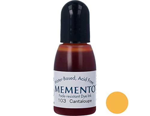 Tsukineko Memento Refill Nachfülltinte - 15 ml - Orange, Cantaloupe - Zubehör Reinker für Memento Stempelkissen von Tsukineko