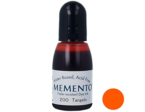 Tsukineko Memento Refill Nachfülltinte - 15 ml - Orange, Tangelo - Zubehör Reinker für Memento Stempelkissen von Tsukineko