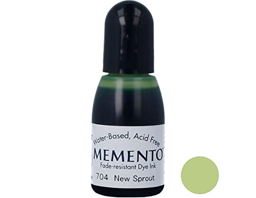 Tsukineko Memento Refill Nachfülltinte - 15 ml - Grün, New Sprout - Zubehör Reinker für Memento Stempelkissen von Tsukineko