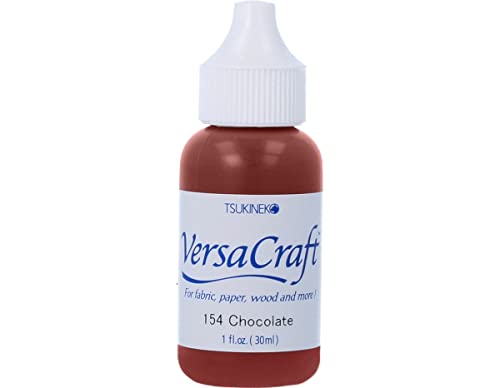 Tsukineko VersaCraft Refill Nachfülltinte - 30 ml - Braun, Chocolate - Zubehör Reinker für VersaCraft Stempelkissen von Tsukineko