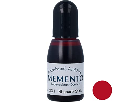 Tsukineko Refill Nachfülltinte-15 ml-Rot, Rhubarb Stalk-Zubehör Reinker für Memento Stempelkissen, Red, 2,4 x 2,4 x 6,6 cm von Tsukineko