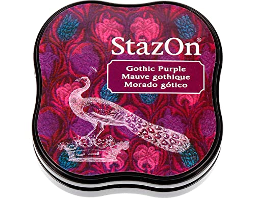 Tsukineko StazOn Midi Stempelkissen - Violett, Gothic Purple - Klein - Deckend, Lufttrocknend, Wasserfest - Embossing von Artemio