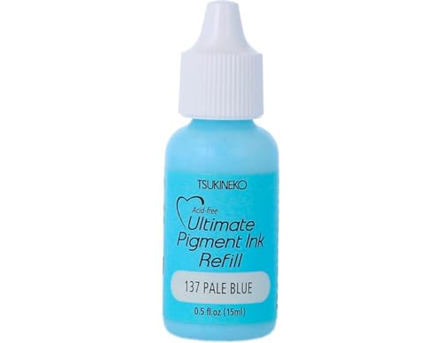 Tsukineko Ultimate Pigment Refill Nachfülltinte-15 ml-Blau, Baby Blue-Zubehör Reinker für VersaColor Stempelkissen, 3,7 x 1,9 x 6,7 cm von Tsukineko