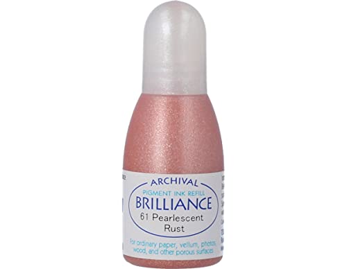 Tsukineko Brilliance Refill Nachfülltinte - 15 ml - Orange, Pearlescent Rust - Zubehör Reinker für Brilliance Stempelkissen von Tsukineko