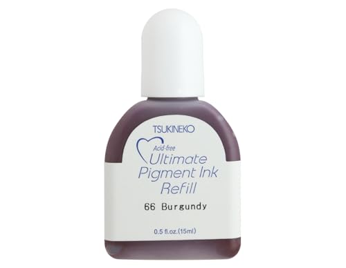 Tsukineko Ultimate Pigment Refill Nachfülltinte - 15 ml - Violett, Burgundy - Zubehör Reinker für VersaColor Stempelkissen von Tsukineko