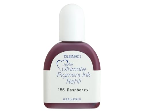 Tsukineko Ultimate Pigment Refill Nachfülltinte - 15 ml - Violett, Raspberry - Zubehör Reinker für VersaColor Stempelkissen von Tsukineko