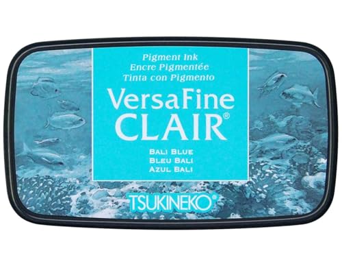 Tsukineko VF-CLA-605 VersaFine Clair Stempelkissen-Blau, Bali Blue-Groß-Deckend, Wasserfest, Beständig Gegen Ausbleichen-Embossing, pad size: 7.6 x 3.5 cm von Tsukineko