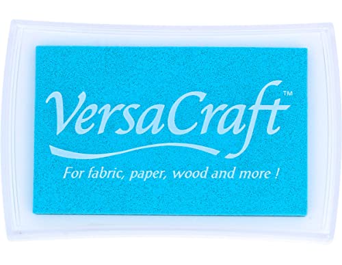 Tsukineko VK-000-139 VersaCraft Stempelkissen-Blau, Pale Aqua-Groß-Wasserbasis, Deckend, Beständig gegen Ausbleichen-Embossing, pad size: 7,6 x 4,7 cm von Tsukineko