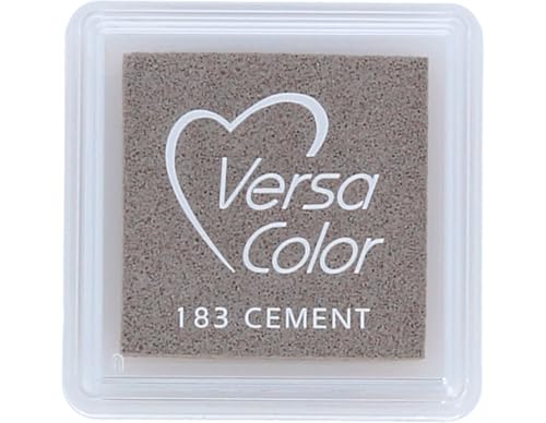 Tsukineko VersaColor Stempelkissen-Grau, Cement-Klein-Deckend, Wassbasis-Wasserfest-Embossing, Grey, 3,4 x 3,4 x 2 cm von Tsukineko