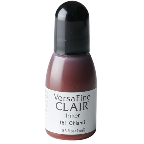 Tsukineko VersaFine Clair Refill Nachfülltinte - 15 ml - Rot, Chianti - Zubehör Reinker für VersaFine Clair Stempelkissen von Tsukineko