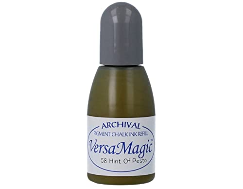 Tsukineko VersaMagic Refill Nachfülltinte - 15 ml - Grün, Hint Of Pesto - Zubehör Reinker für StazOn Pigmenttinte Stempelkissen von Tsukineko