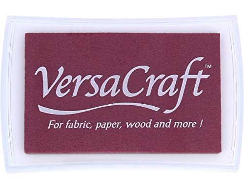 Tsukineko VersaCraft Stempelkissen-Violett, Burgundy-Groß-Wasserbasis, Deckend, Beständig gegen Ausbleichen-Embossing, pad Size: 7,6 x 4,7 cm von Tsukineko