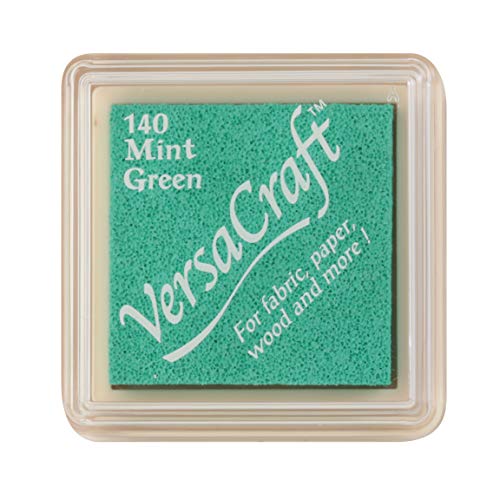 Tsukineko 05VKS140 VersaCraft Stempelkissen-Grün, Mintgreen-Klein-Wasserbasis, Deckend, Beständig gegen Ausbleichen-Embossing, pad size: 2,4 x 2,4 cm von Tsukineko