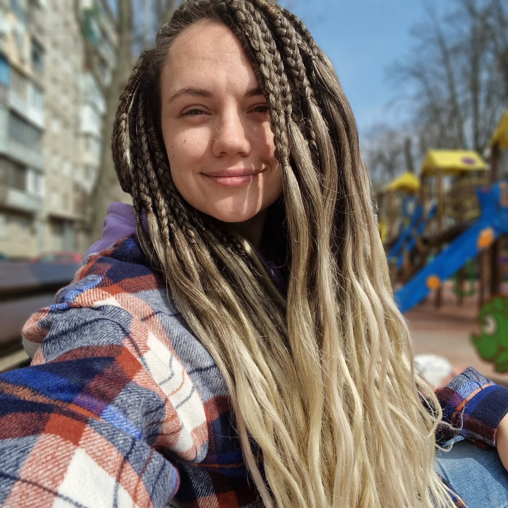 Holen Sie Sich Den Look Volles Set Ombre Dreads Erweiterungen in Natürliche Braun Bis Blond, Einfach Zu Flechten Mit Kunsthaar Handgemachtes von TsymayDreads