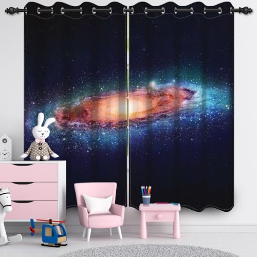 Ttincceer 117x138cm Universum Vorhang für Kinder Jungen Schlafzimmer Milchstraße Außenraum Moderner Raum Verdunkelung Fenster Vorhänge Sonnensystem Schlafzimmer Thermisch Isolierte Vorhänge von Ttincceer