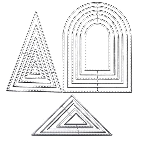 TuNan 3 Stanzformen, Metallschablonen, Prägewerkzeuge für Scrapbooking, Alben, Papier, Basteln, Kartenherstellung – (Dreieck, Bogenstil) von TuNan