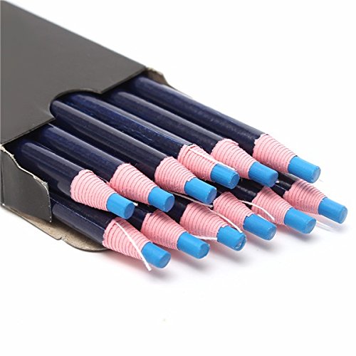 TuToy 12 Stück Marker Peel Off Chinagraph Fett Wachs Bleistift Für Metall Glas Stoff -Blue von TuToy