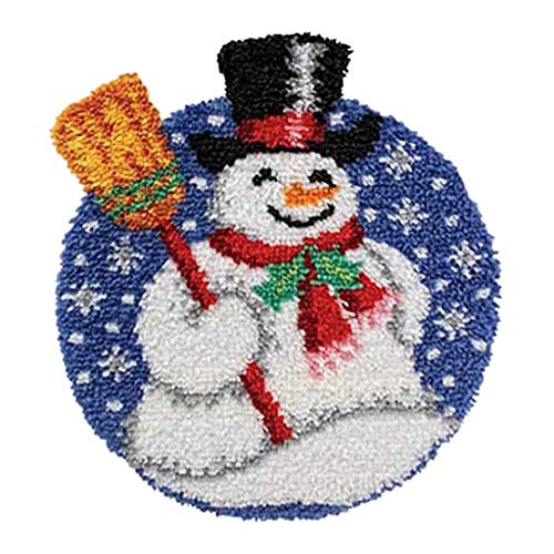 Tubayia Weihnachten Schneemann Knüpfteppich Formteppich DIY Selber Knüpfen Teppich für Weihnachten Dekoration (03) von Tubayia