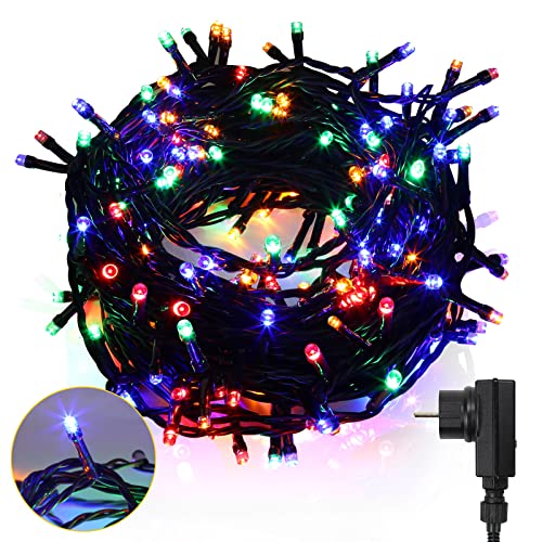 Tubiaz LED Lichterkette Außen, 20m 200LEDs mit 8 Leuchtmode, Speicherfunktion, IP44 lichterketten Deko Beleuchtung Weihnachtsbeleuchtung für Weihnachten Halloween Hochzeit,Bunt von Tubiaz