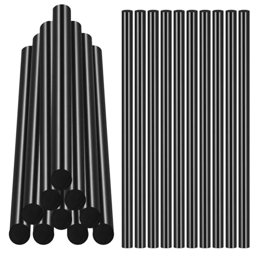 Tucnoeu 10 Stück Heißklebesticks Schwarze Heißklebepistole Sticks in Voller Größe für die Autoreparatur Heißklebesticks 11mm Schwarze Klebepistole Sticks (10 Zoll) von Tucnoeu