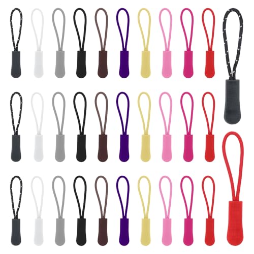 Tucnoeu 100 Stück Reißverschluss Anhänger Kunststoff Reißverschluss Zipper Ersatz 6.4cm Reißverschluss Zieher für Kleidung, Rucksäcke, Taschen, 10 Farben von Tucnoeu