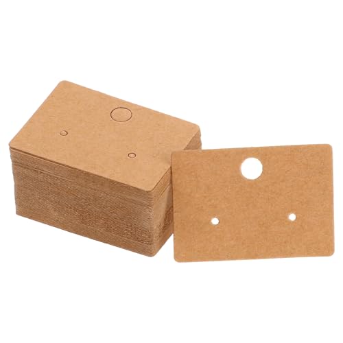 Tucnoeu 200 Stück Ohrringe Displaykarten, 4.5x3.2cm Kraftpapier Ohrring Ständer, Schmuck Verpackung für Ohrringe, Ohrstecker, Schmuck Display - Braun von Tucnoeu