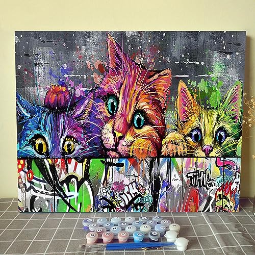 Tucocoo Graffiti Art Paar DIY Malen nach Zahlen für Erwachsene Banksy Straße Liebespaar DIY Ölgemälde Acrylfarbe Kunst Malerei Kits Leinwand mit Acrylfarbe Banksy Art 40,6 x 50,8 cm (DIY Rahmen) von Tucocoo