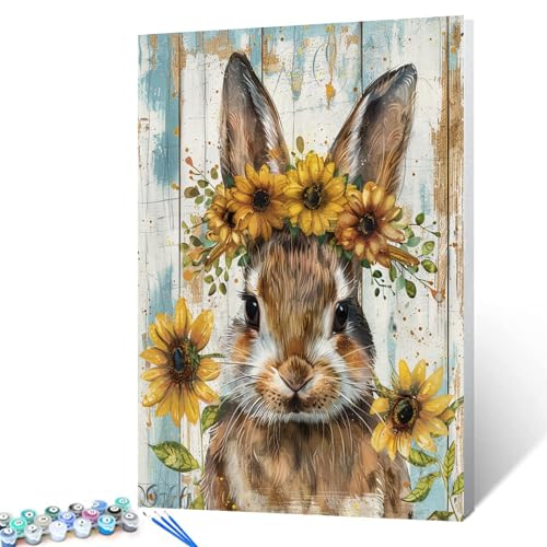 Tucocoo Malen nach Zahlen mit Sonnenblumenkrone, Bild nach Zahlen für Erwachsene, Anfänger, niedliche Tier-Wandkunst für Badezimmer, Schlafzimmer, Retro-Stil, digitale Zeichnung, Malerei für moderne Tucocoo Malen nach Zahlen mit Sonnenblumenkrone, Bild nach Zahlen für Erwachsene, Anfänger, niedliche Tier-Wandkunst für Badezimmer, Schlafzimmer, Retro-Stil, digitale Zeichnung, Malerei für moderne von Tucocoo
