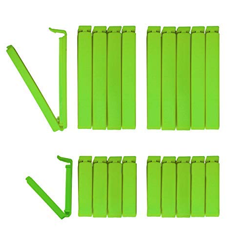 Tütenclips (20 Stück) Happiness Edition BUNEO | 20 Beutelklammern: 10 x grün (11 cm) + 10 x grün (6 cm) von Tütenclips Frisch & Easy