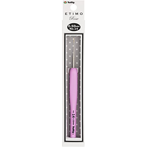 Tulip TEL-14E Crochet Hook, Legierter Stahl, Pink, Size 14 (0.5mm) von Tulip