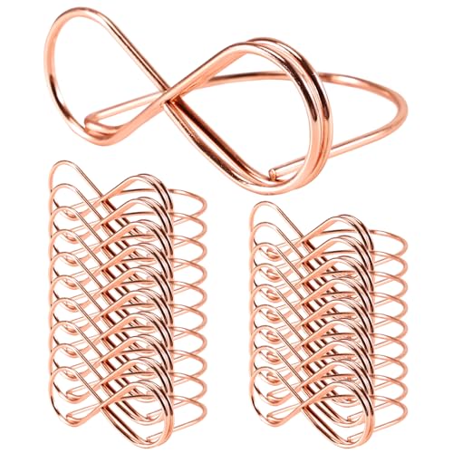 20 Stück Tischkartenhalter Hochzeit, Foto Bildkarten Displayständer, Unendlichkeit Nachrichtenclip Tischnummer Halter, Tischkarten Clips für Hochzeiten, Party und Restaurant Tisch Deko (Roségold) von Tulov