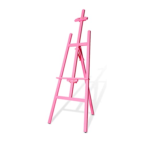 Malstaffelei, Posterhalter, A-Rahmen, Kunststaffelei aus Holz, tragbares, zusammenklappbares Staffelei-Stativ (Pink, 175 cm) von Tumblre
